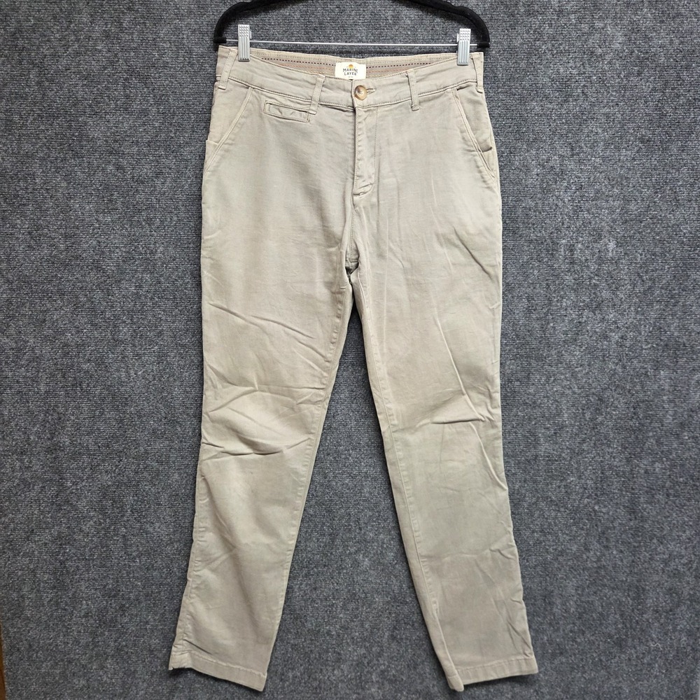 Marine Layer Pant Men's 32x32 Brown Slim Fit 5 Pocket Trousers Casual Preppy